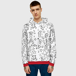 Толстовка-худи мужская DIE ANTWOORD, цвет: 3D-красный — фото 2