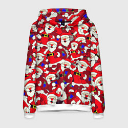 Толстовка-худи мужская Дед Санта, цвет: 3D-белый