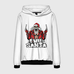 Толстовка-худи мужская Злой Санта, цвет: 3D-черный