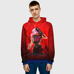 Толстовка-худи мужская КИБЕРПАНК 2077, цвет: 3D-синий — фото 2