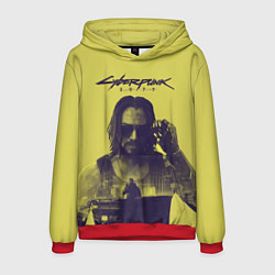 Толстовка-худи мужская Cyberpunk 2077, цвет: 3D-красный