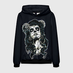 Толстовка-худи мужская Санта Муэрте, цвет: 3D-черный