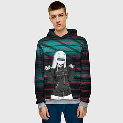 Толстовка-худи мужская Zero Two Senpai, цвет: 3D-меланж — фото 2