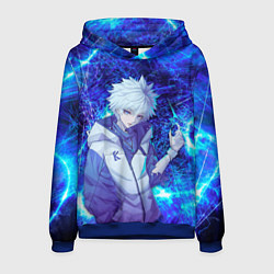 Толстовка-худи мужская Киллуа Золдик, цвет: 3D-синий
