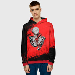Толстовка-худи мужская Генос One Punch Man, цвет: 3D-красный — фото 2