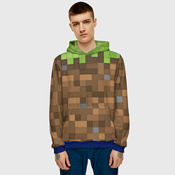 Толстовка-худи мужская Minecraft камуфляж, цвет: 3D-синий — фото 2