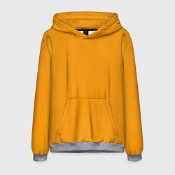Толстовка-худи мужская Цвет Шафран без рисунка, цвет: 3D-меланж