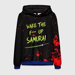 Толстовка-худи мужская WAKE THE F*** UP SAMURAI, цвет: 3D-синий