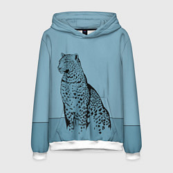 Толстовка-худи мужская Леопард, цвет: 3D-белый