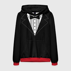 Толстовка-худи мужская Смокинг 2, цвет: 3D-красный