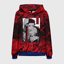 Толстовка-худи мужская Клинок рассекающий демонов, цвет: 3D-синий