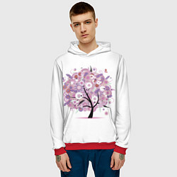 Толстовка-худи мужская Цветочное Дерево, цвет: 3D-красный — фото 2