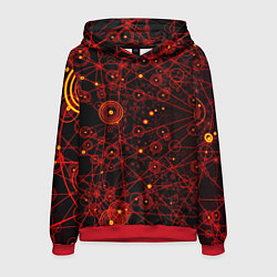 Толстовка-худи мужская Данные сети, цвет: 3D-красный