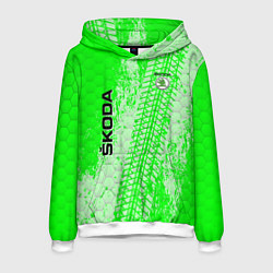 Толстовка-худи мужская SKODA, цвет: 3D-белый