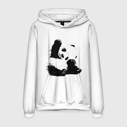 Толстовка-худи мужская Панда минимализм, цвет: 3D-белый