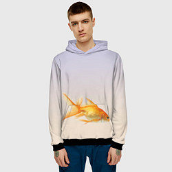 Толстовка-худи мужская Золотая рыбка, цвет: 3D-черный — фото 2