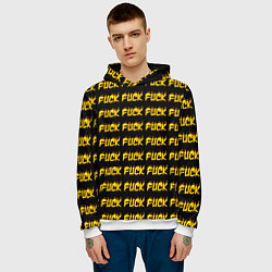 Толстовка-худи мужская Fuck, цвет: 3D-белый — фото 2