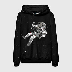 Толстовка-худи мужская Скелет Космонавт, цвет: 3D-черный