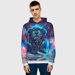 Толстовка-худи мужская Galaxy Lion, цвет: 3D-белый — фото 2