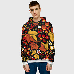 Толстовка-худи мужская ХОХЛОМА, цвет: 3D-белый — фото 2