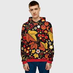Толстовка-худи мужская ХОХЛОМА, цвет: 3D-красный — фото 2