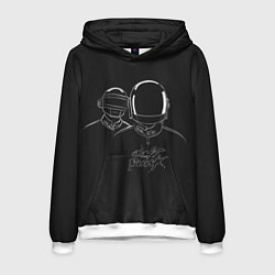 Толстовка-худи мужская Daft Punk, цвет: 3D-белый