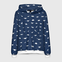 Толстовка-худи мужская Dinoworld 2, цвет: 3D-белый