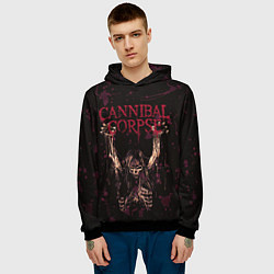 Толстовка-худи мужская Cannibal Corpse Skeleton, цвет: 3D-черный — фото 2