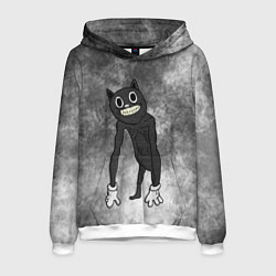 Толстовка-худи мужская Cartoon cat, цвет: 3D-белый