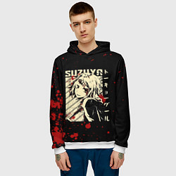 Толстовка-худи мужская Сузуя Токийский гуль, цвет: 3D-белый — фото 2
