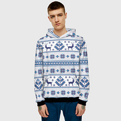 Толстовка-худи мужская Русские народные узоры, цвет: 3D-черный — фото 2