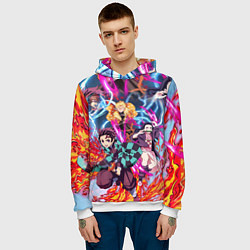 Толстовка-худи мужская КЛИНОК РАССЕКАЮЩИЙ ДЕМОНОВ, цвет: 3D-белый — фото 2