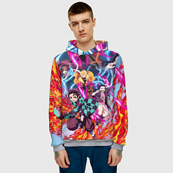 Толстовка-худи мужская КЛИНОК РАССЕКАЮЩИЙ ДЕМОНОВ, цвет: 3D-меланж — фото 2
