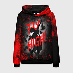 Толстовка-худи мужская FLY HIGH ВОЛЕЙБОЛ!!, цвет: 3D-черный