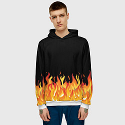 Толстовка-худи мужская ОГОНЬ И НИЧЕГО ЛИШНЕГО, цвет: 3D-белый — фото 2