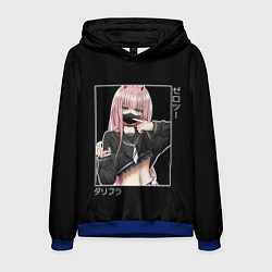 Толстовка-худи мужская Zero Two, цвет: 3D-синий