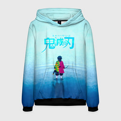 Толстовка-худи мужская Гию Томиока Kimetsu no Yaiba, цвет: 3D-черный