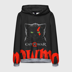 Толстовка-худи мужская Cat of war, цвет: 3D-меланж