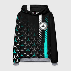 Толстовка-худи мужская МЕРСЕДЕС AQUA BLACK GRADIENT, цвет: 3D-меланж
