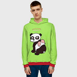 Толстовка-худи мужская Святая панда, цвет: 3D-красный — фото 2