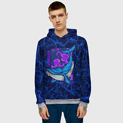 Толстовка-худи мужская Кит мечтатель The dreamer, цвет: 3D-меланж — фото 2