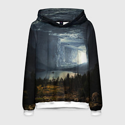 Толстовка-худи мужская Фантастический пейзаж, цвет: 3D-белый