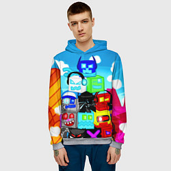 Толстовка-худи мужская Geometry Dash, цвет: 3D-меланж — фото 2
