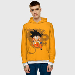 Толстовка-худи мужская Kid Goku, цвет: 3D-белый — фото 2