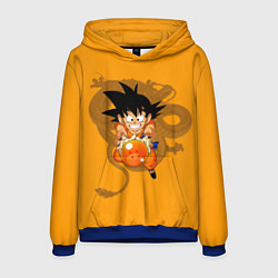 Толстовка-худи мужская Kid Goku, цвет: 3D-синий