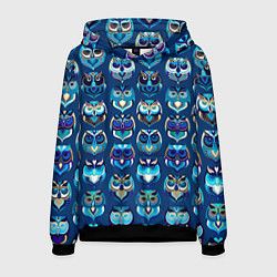 Толстовка-худи мужская Совы, цвет: 3D-черный