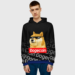 Толстовка-худи мужская DOGECOIN DOGE ДОГИКОИН, цвет: 3D-синий — фото 2