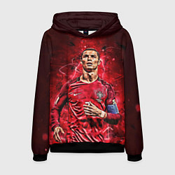 Толстовка-худи мужская Cristiano Ronaldo Portugal, цвет: 3D-черный