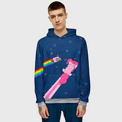 Толстовка-худи мужская Nyan cat x Pony, цвет: 3D-меланж — фото 2