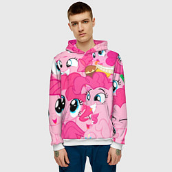 Толстовка-худи мужская Pinkie Pie pattern, цвет: 3D-белый — фото 2